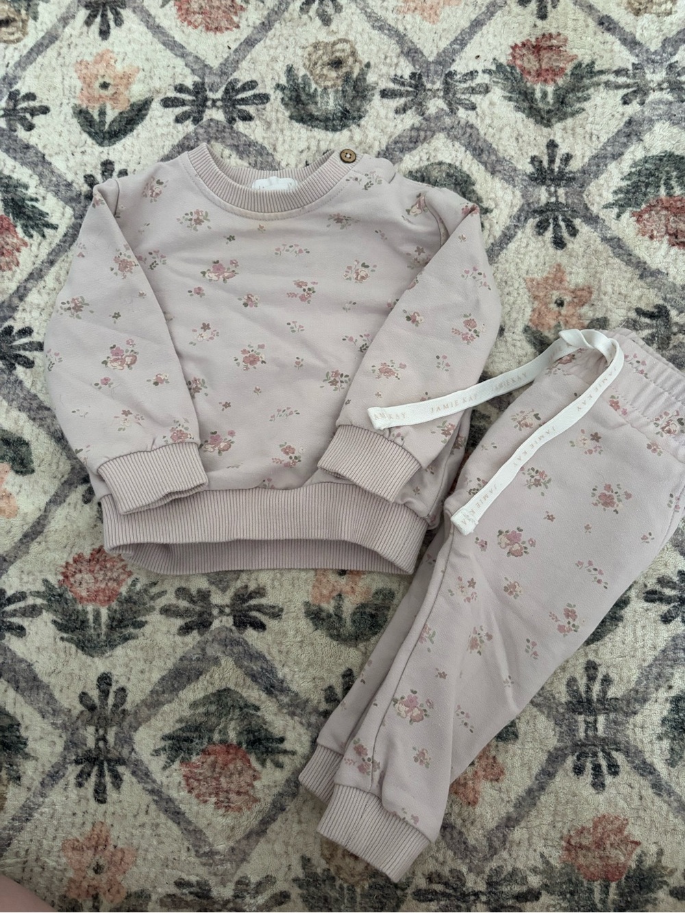 Jamie Kay Dusty Pink Floral Kids Matching Set